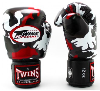 Боксерские перчатки Twins Special с рисунком (FBGV-Army Red)